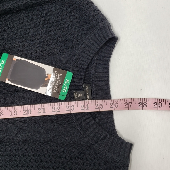New Banana Republic Women's Black Dark Blue Knit Sweater Size XL - Picture 11 of 13